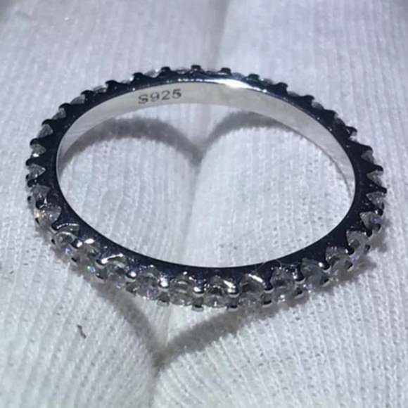 NEW 925 STERLING SILVER FULL ETERNITY RING, CUTE RING, SHINY RING. - Picture 3 of 7